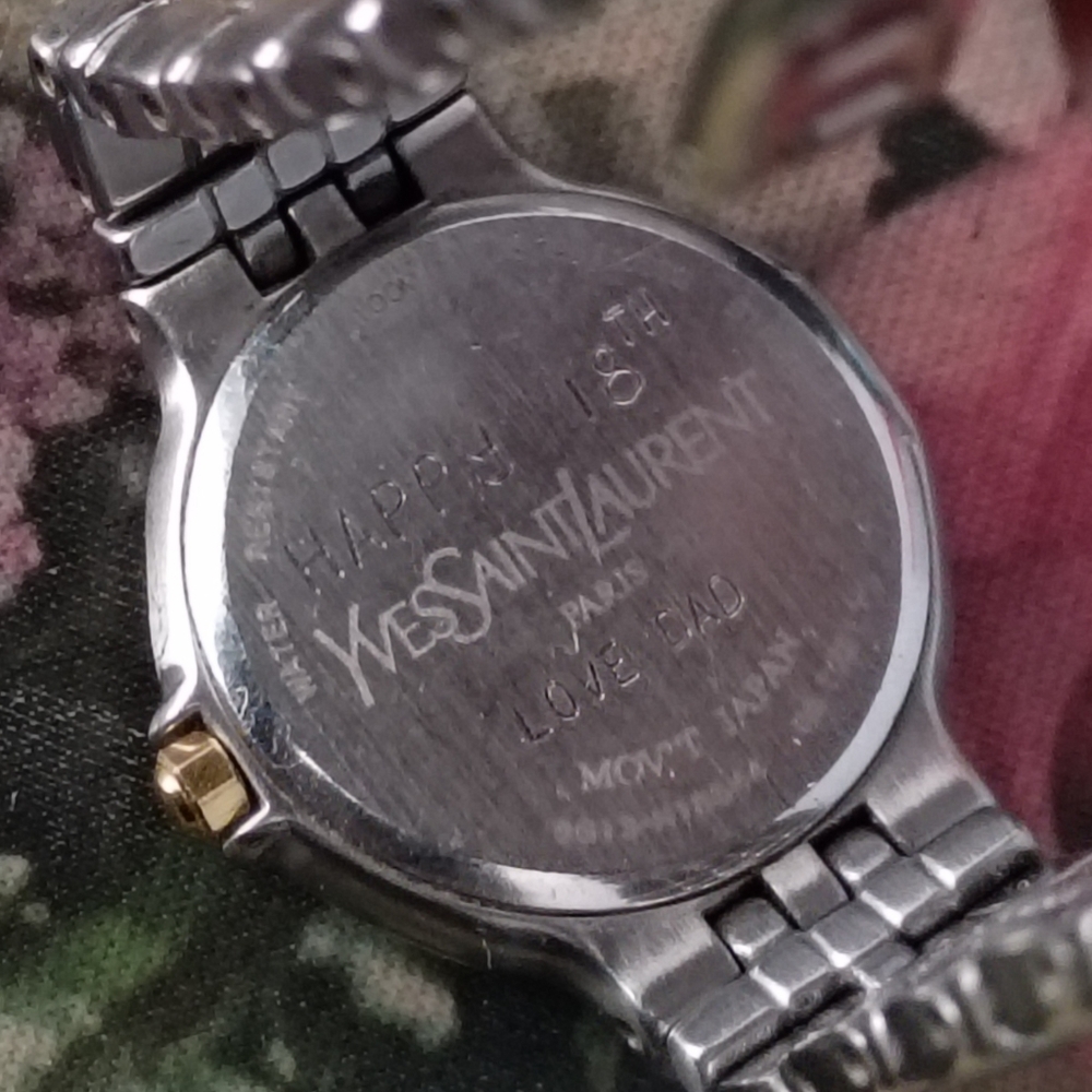 ❤️Womens YSL YVES SAINT LAURENT PARIS WATCH Engraved Happy 18th Dad - Picture 4 of 8